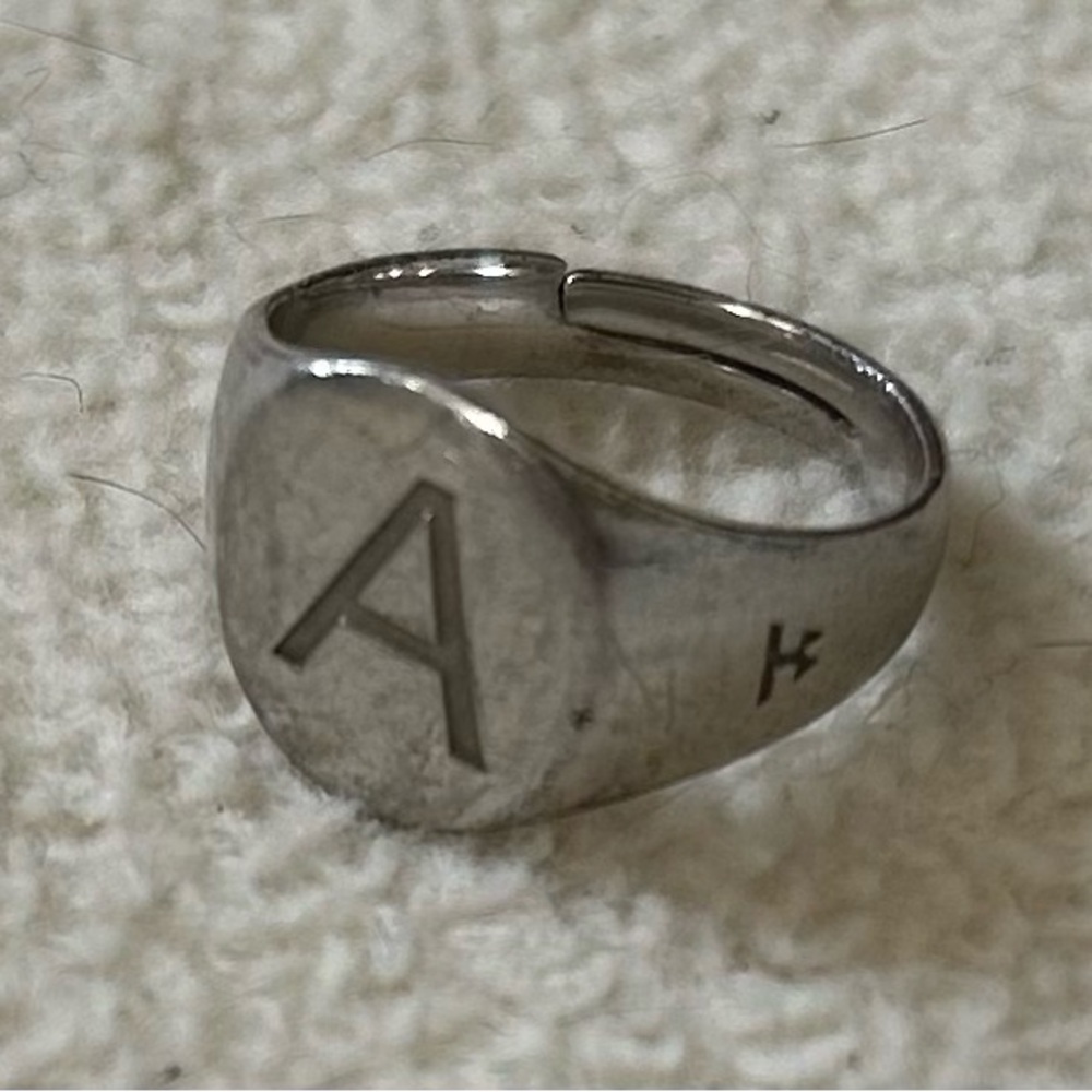 TOM WOOD Silver 'A' Signet Ring